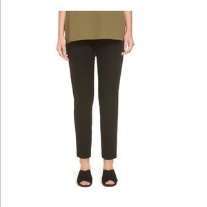 Eileen Fisher Stretch Crepe Slim Ankle Pants Black